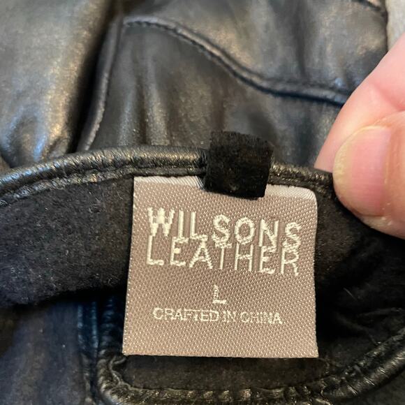 Wilsons Leather Gloves Mens Size Large Thinsulate Ultra Lined Adjustable Black - Picture 9 of 10